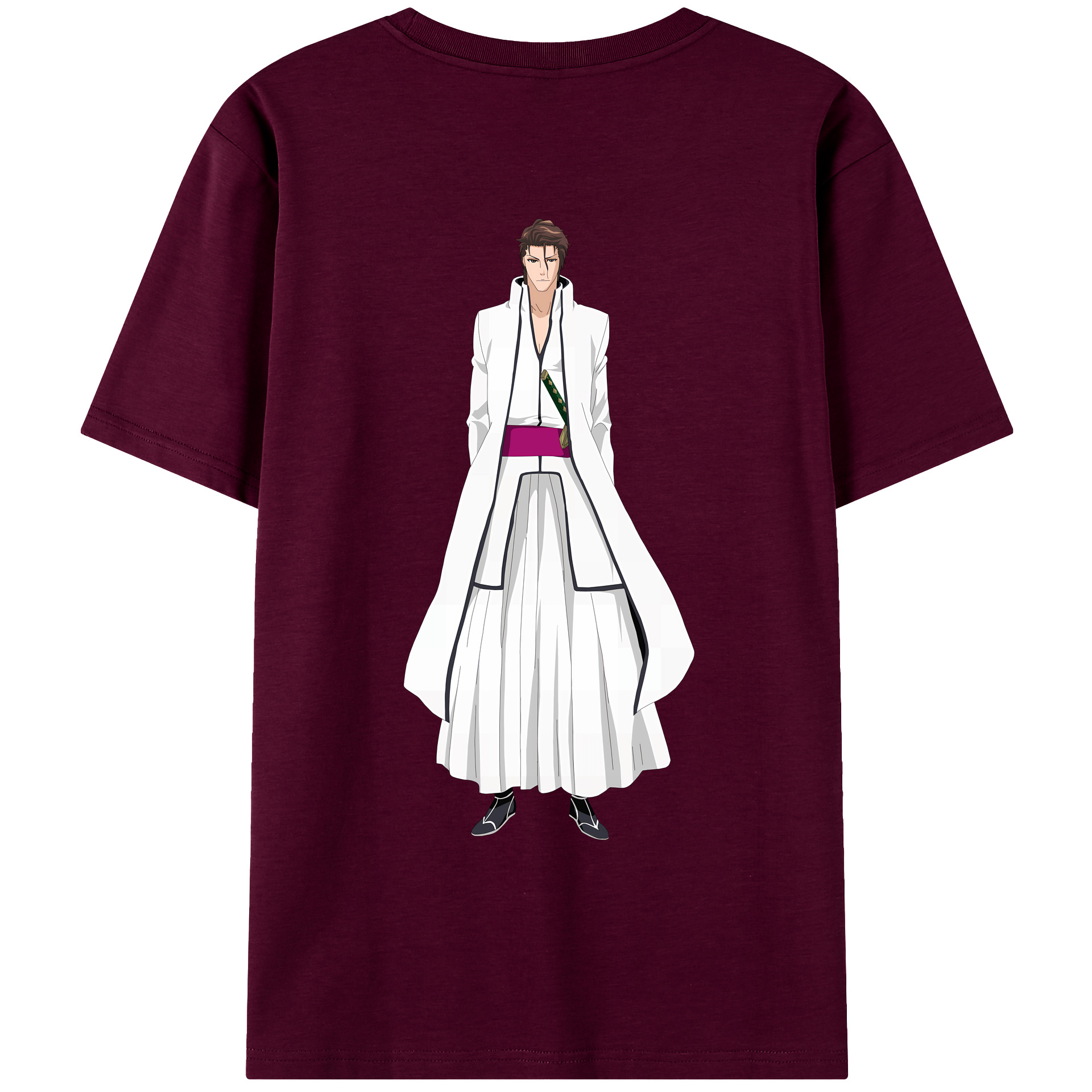 （画像用） ブリーチ 藍染 惣右介（あいぜん そうすけ） BLEACH Aizen Sousuke レディース半袖Tシャツ(バックプリント)